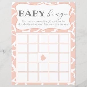 Rosa Bebis Flicka Giraff Bebis Bingo