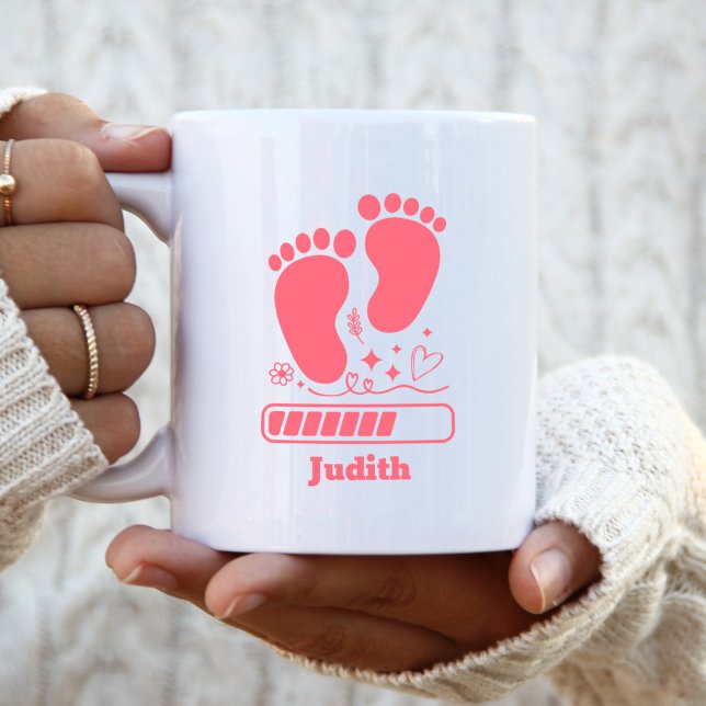 Rosa Bebis Laddar Kaffemugg (Skapare uppladdad)