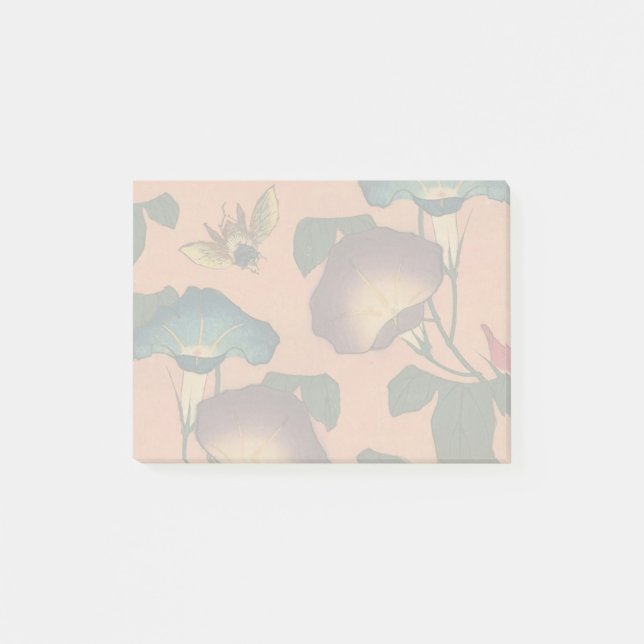 Rosa Bee Flower Classic Hokusai Art Post-it Block (Framsida)