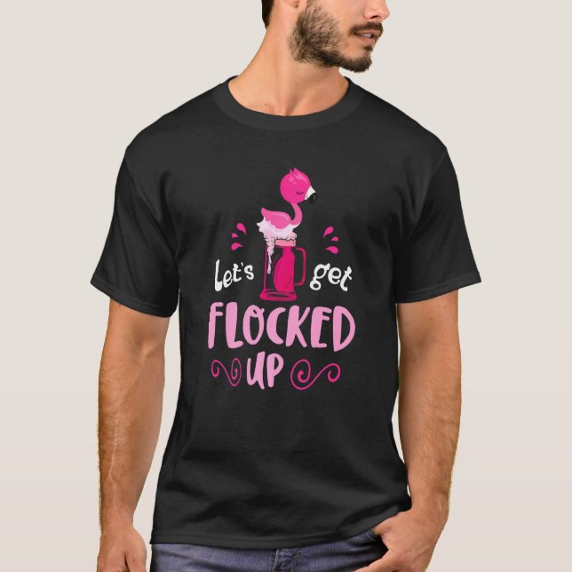 Rosa Beer Flamingo gör att Party blir låst T Shirt (Framsida)