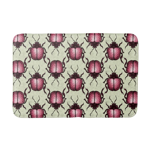 Rosa Beetle Cute Goblincore Insekt Älskare Badrumsmatta (Framsidan)