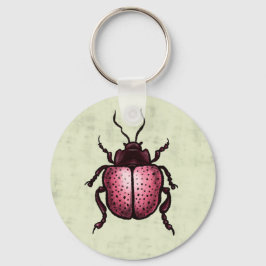 Rosa Beetle Cute Kryp Art - Insekt Älskare Nyckelring