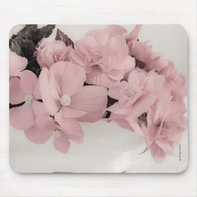 Rosa Begonias Mousepad Musmatta (Framsidan)