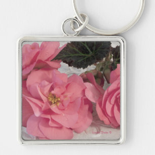 Rosa Begonias Nyckelring
