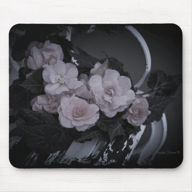 Rosa Begonias Reston Bench - Mousepad Musmatta (Framsidan)