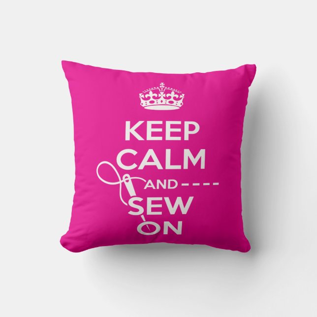Rosa Behålla Lugn Sewing Kudde (Framsida)