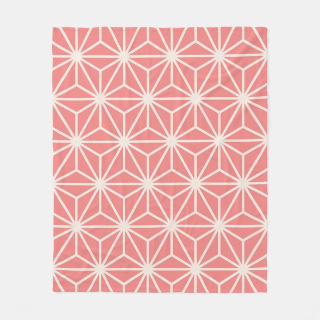 Rosa Beige Cube Hexagon Triangel Japanska Mönster Fleecefilt (Framsidan)