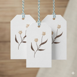 Rosa beige estetiska tacktaggar presentetikett