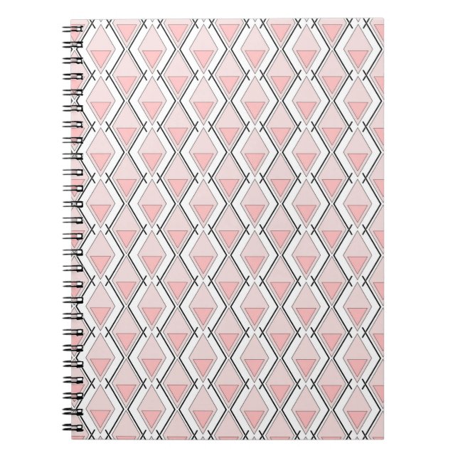 Rosa beige geometric mönster anteckningsbok (Framsidan)