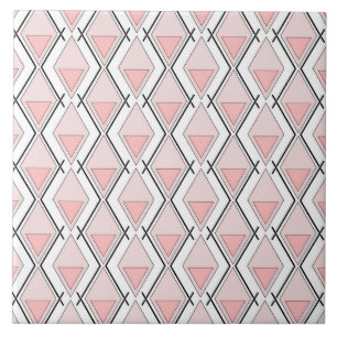 Rosa beige geometric mönster kakelplatta