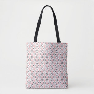 Rosa beige geometric mönster tygkasse