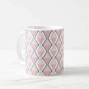 Rosa beige geometriskt mönster kaffemugg