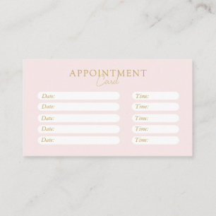 Rosa & Beige-Guld, Minimalistisk, Elegant, Salong Tidsbeställning Kort