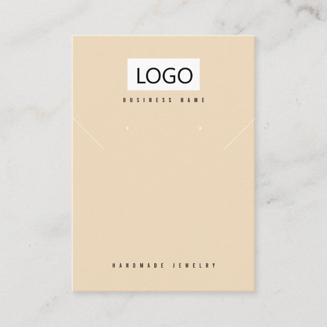 Rosa Beige Jewelry Earrings Necklace Visning Card Visitkort (Framsida)