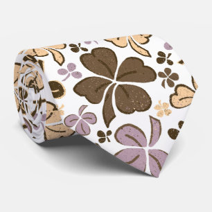Rosa Beige Lucky Klöver Shamrock Mönster Slips