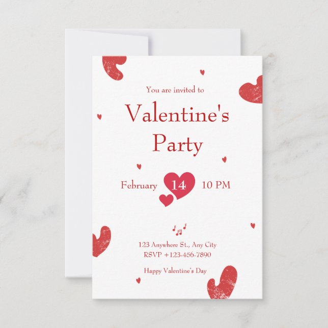 Rosa Beige - minimalistdag för alla hjärtans estet Inbjudningar (Framsida)