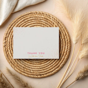 Rosa Beige Minimalistisk Klassisk Prickig Konfetti Tack Kort