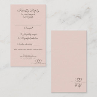 Rosa Beige Modern Mix och Match Bröllop RSVP-kort Visitkort