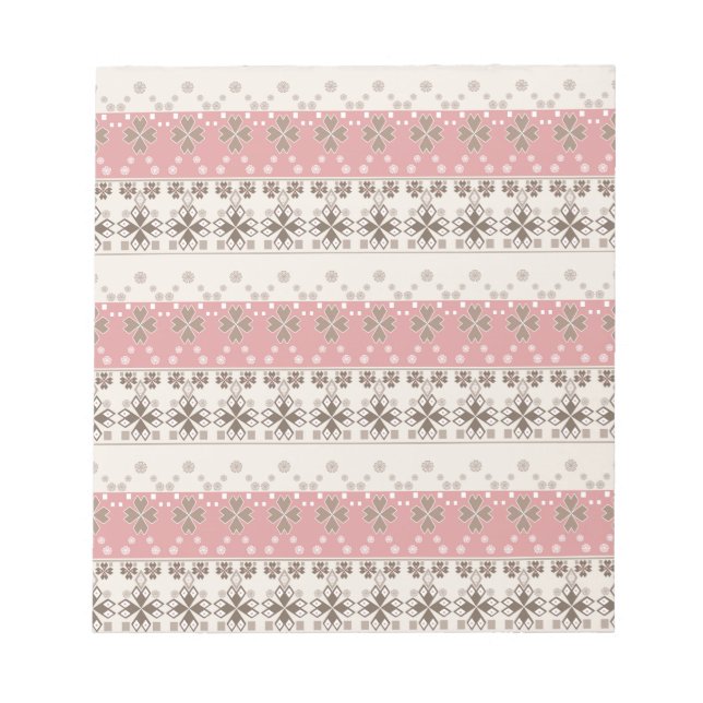 Rosa beige ornament anteckningsblock (Framsida)