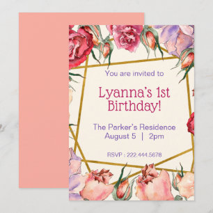Rosa Beige Watercolor Ro Birthday Investigation Inbjudningar