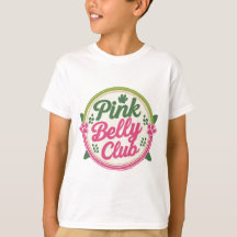 Rosa Belly Klubb Logotyp Barn T-Shirt