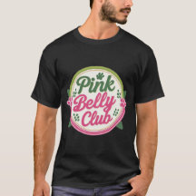 Rosa Belly Klubb Logotyp Basic Mörk T-Shirt