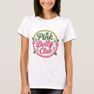 Rosa Belly Klubb Logotyp Kvinnors grundläggande T- T Shirt
