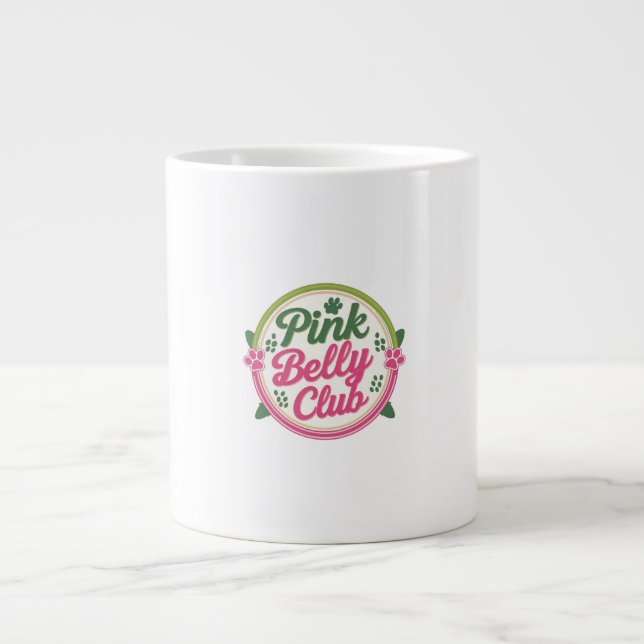Rosa Belly Klubb Logotyp Mugg Kopp Drinkware Jumbo Mugg (Framsidan)