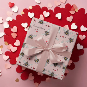 Rosa BeMine/Be mina hjärtans bin och hjärtan Presentpapper