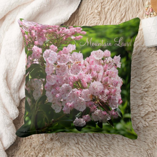 Rosa berg Laurel blommor Kudde (Filt)