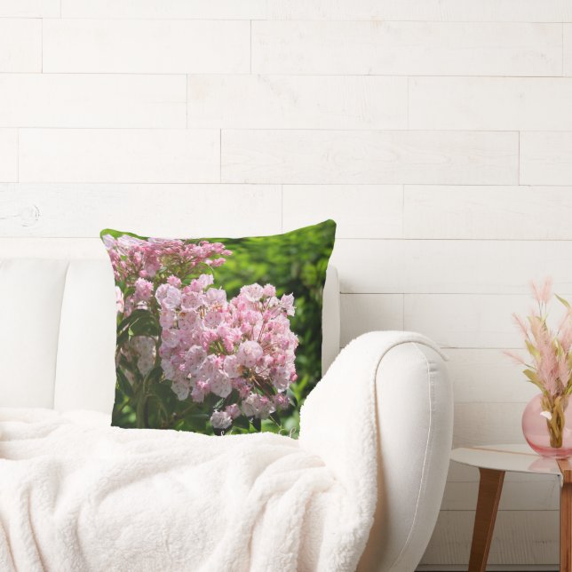 Rosa berglager Omvända vita blommor Kudde (Soffa)