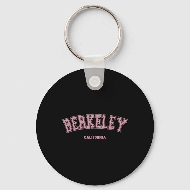 Rosa Berkeley Kalifornien Ca Varsity stil på Berke Nyckelring (Framsida)