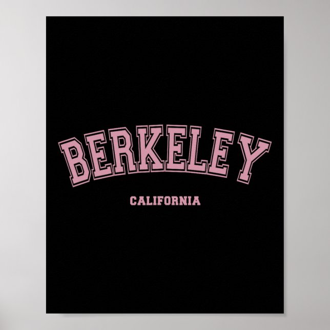 Rosa Berkeley Kalifornien Ca Varsity stil på Berke Poster (Framsidan)