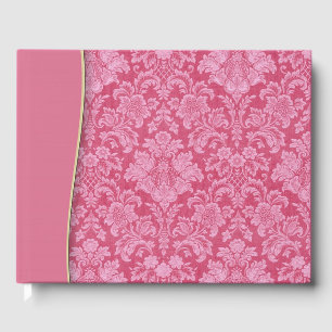 Rosa Berry Damask Wedor Shower Guestbook Gästböcker
