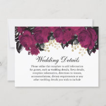 Rosa Berry Guld Marsala Blommor Bröllopsdetaljer