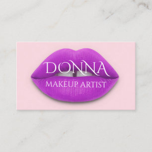Rosa Berry Läppar QR Code Logotyp Makeup Lipstick Visitkort