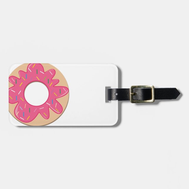 Rosa Berry Sprinkle Donut Bagagebricka (Horisontell Framsida)