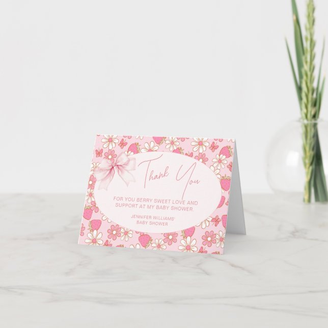 Rosa Berry Sweet Flicka Shower Tack du Cards (Framsida)