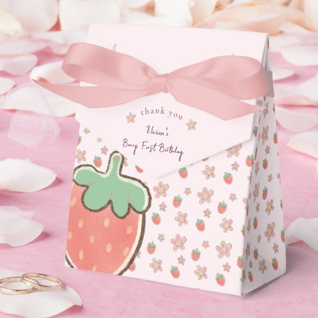 Rosa Berry Sweet Girl Baby Shower Presentaskar (Bröllop)