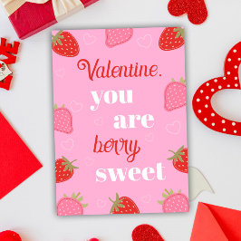 Rosa Berry Sweet Strawberry Valentine Day Julkort