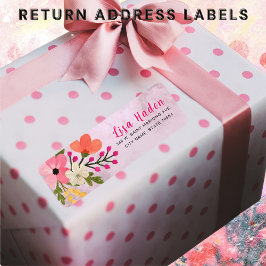 Rosa BeSnyval blommor Returadress Returadress Etikett