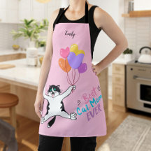 Rosa Best Cat Mamma någonsin över utskrift Apron