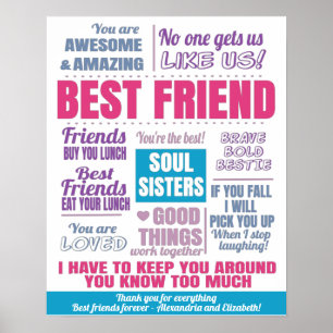 Rosa Best Friends Bestie-offerter Poster