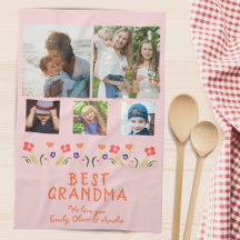 Rosa Best Grandma Flowers 5 Photo Collage Keepsak