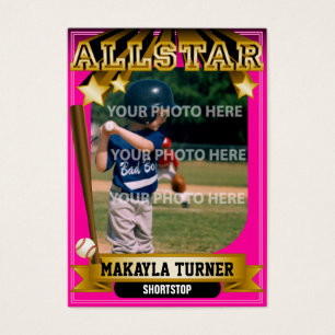 Rosa beställnings- baseballkort för ALLSTAR Visitkort