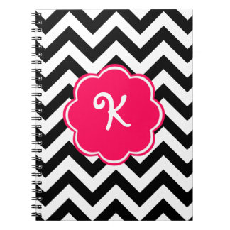 Rosa beställnings- Monogram för neon med Anteckningsbok