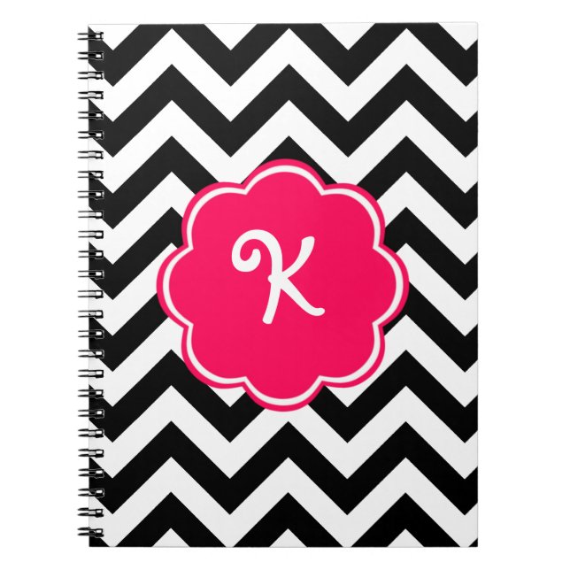 Rosa beställnings- Monogram för neon med Anteckningsbok (Framsidan)
