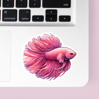 Rosa Betta Fish Klistermärken