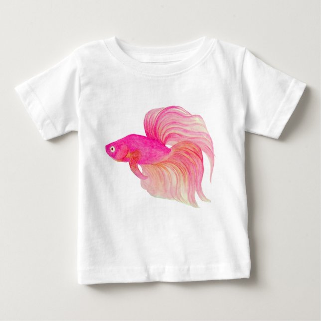 Rosa Betta Fish T Shirt (Framsida)