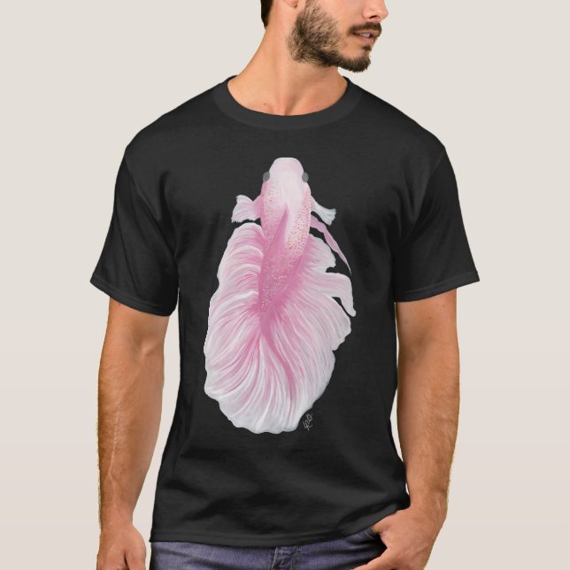 Rosa Betta Fisk T Shirt (Framsida)